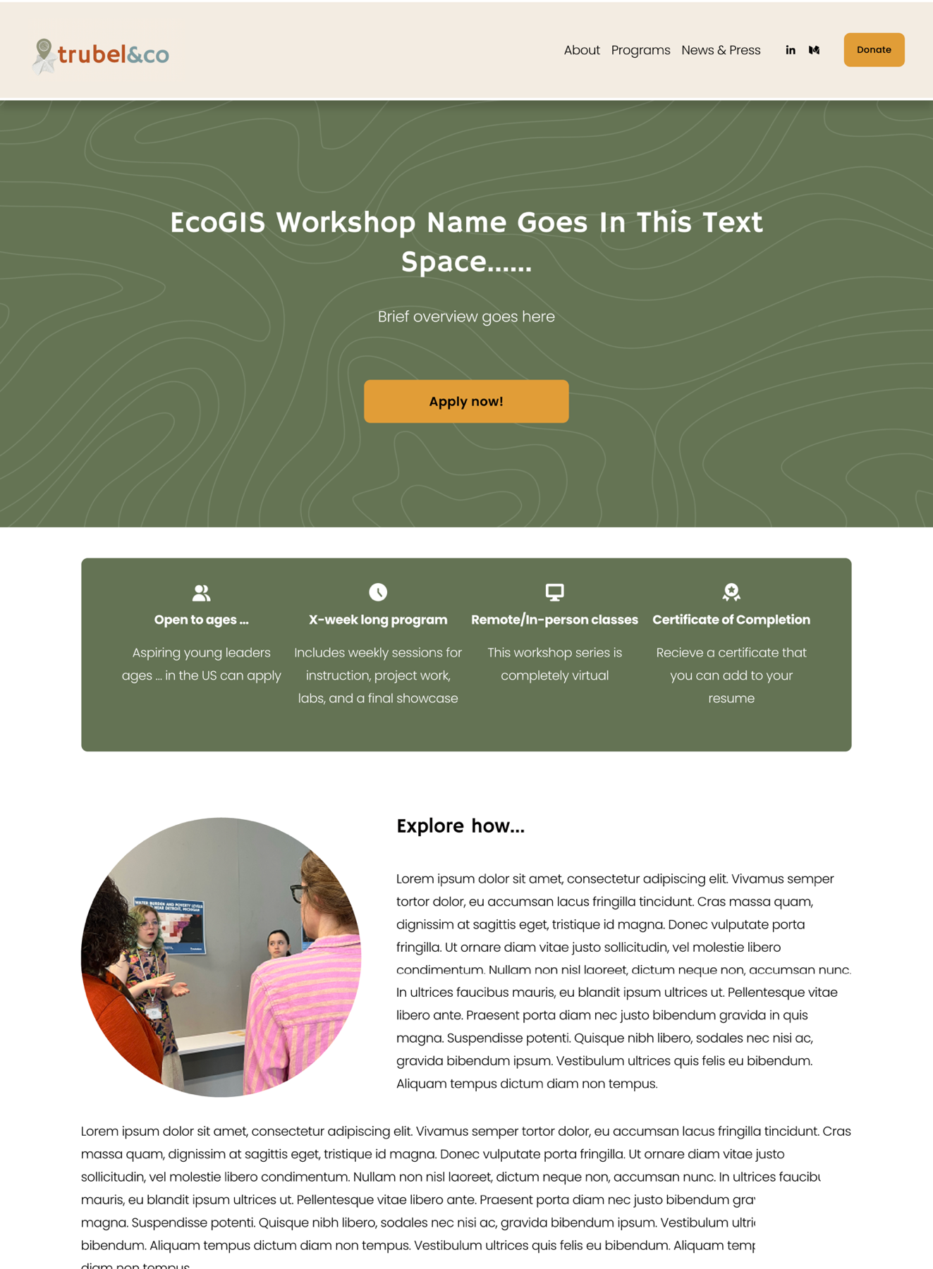 Green workshop page final design